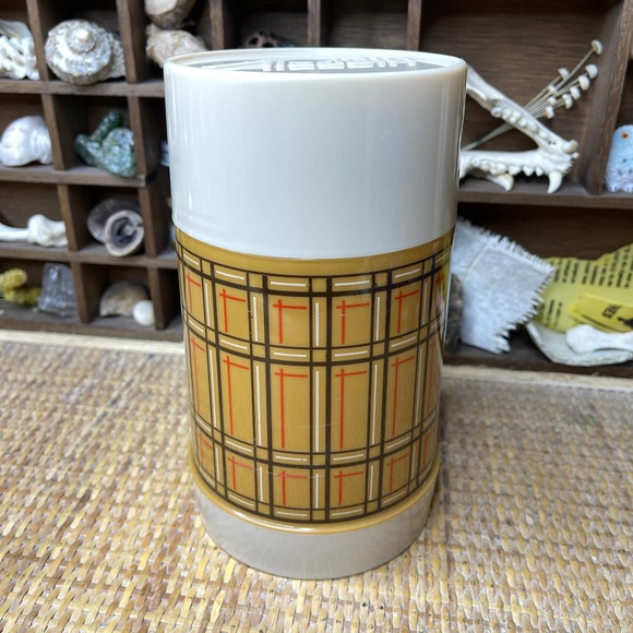 Vintage Other - Vintage 80s Mustard Plaid Thermos Soup Beverages Double Walled by Aladdin